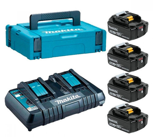 Набор аккумуляторов BL1850B+DC18RD+MakPac Makita 198312-4