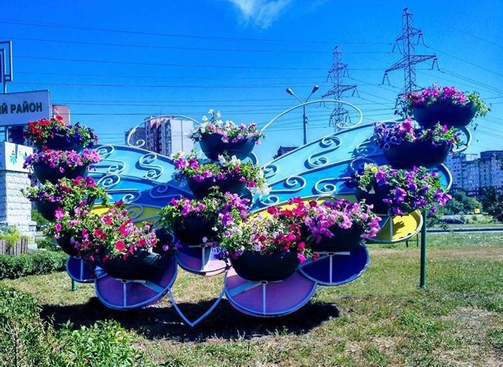 Парковая клумба Бабочка цветная