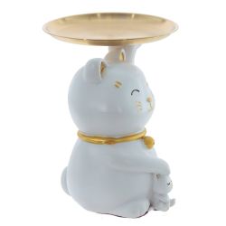 GAEM Фигурка декоративная с подносом "Кошка", L18 W14,5 H16,5 см