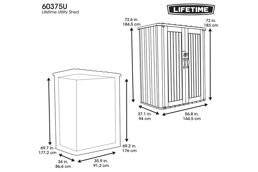 Шкаф-сарай высокий Lifetime Utility 183*97,9*147.5см 2060л