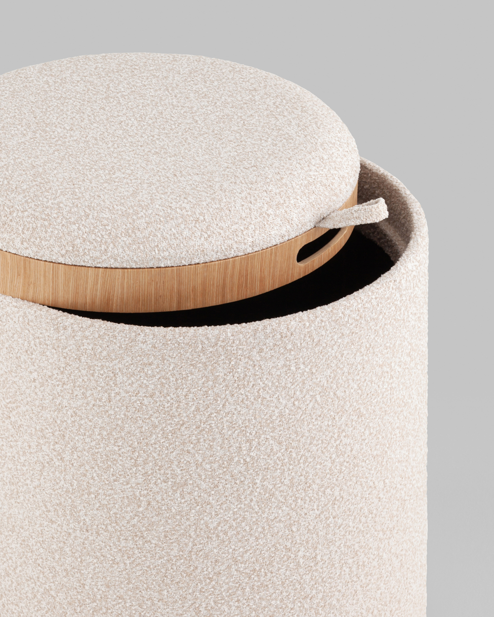 Пуф-столик с ящиком Хюгге S букле бежевый