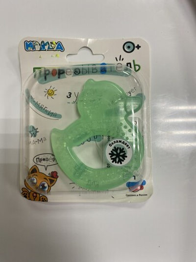 Прорезыватель зубной охлаждающий "Уточка Кнопа", цвета в ассортименте