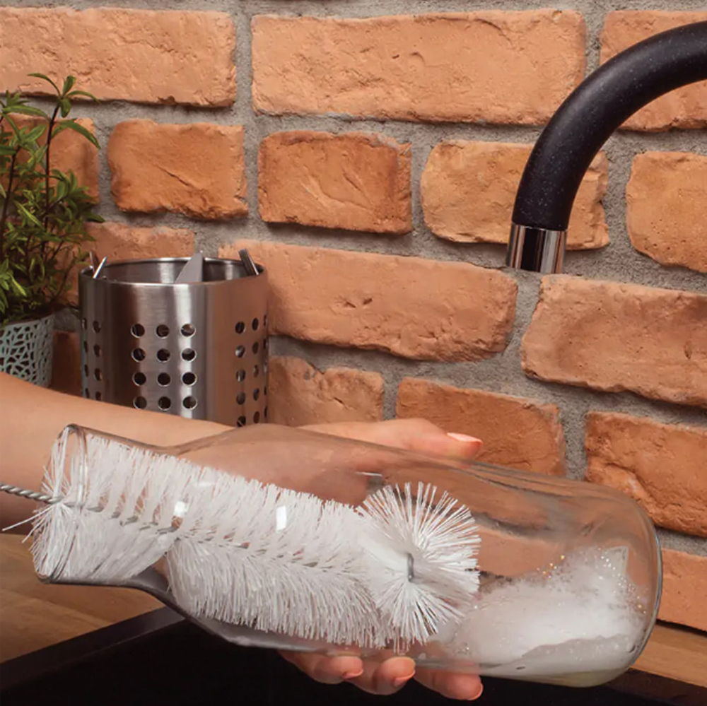 Ершик для мытья бутылок, ширина 6 см, длина с рукояткой 38,5 см, пластиковый, YORK, 41030ОЗ