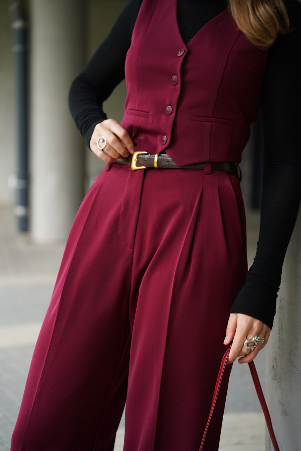 Брюки Office винный