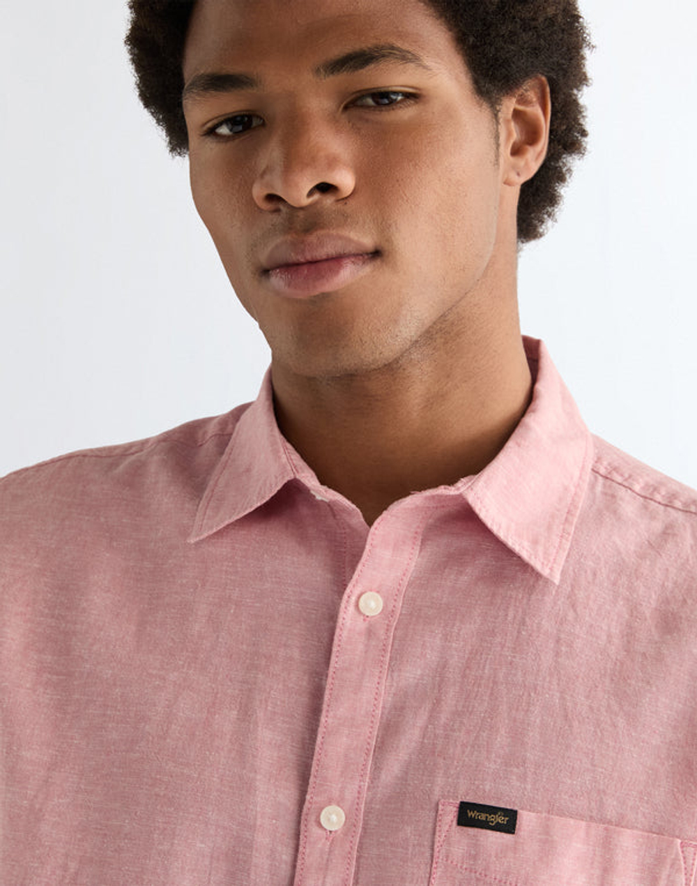 Рубашка мужская WRANGLER SS 1 PKT SHIRT DUSTY ROSE