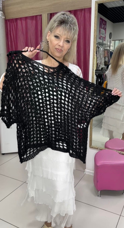 Белый блузон-сетка