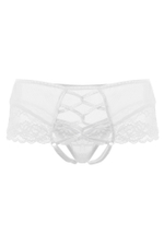 Эротические трусики Erolanta с имитацией шнуровки белые 50-52