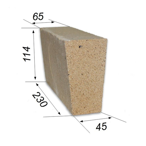 Кирпич шамотный ШБ-45 (230х114х65х45мм) (420шт/уп)
