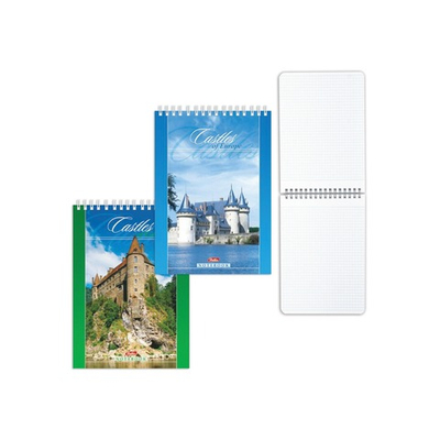 Блокнот А-5 греб. 60л. Хатбер, клетка "Замки" 60Б5C1сп