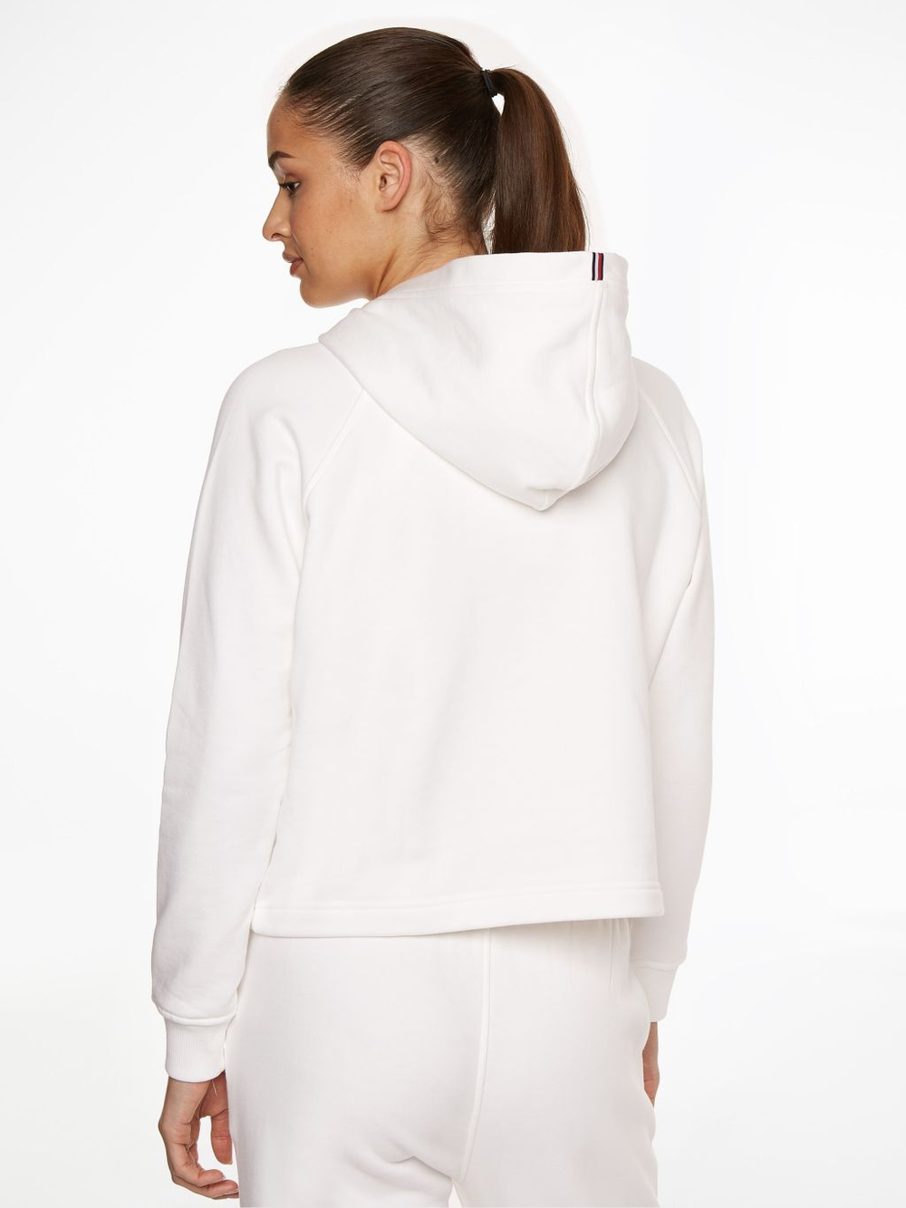 Женская теннисная куртка Tommy Hilfiger Relaxed TH Graphic Hoodie - ecru