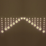 Гирлянда для дома Бахрома 2,5м 136ламп LED, с насадками Снежинка, 8 реж, Теплый белый