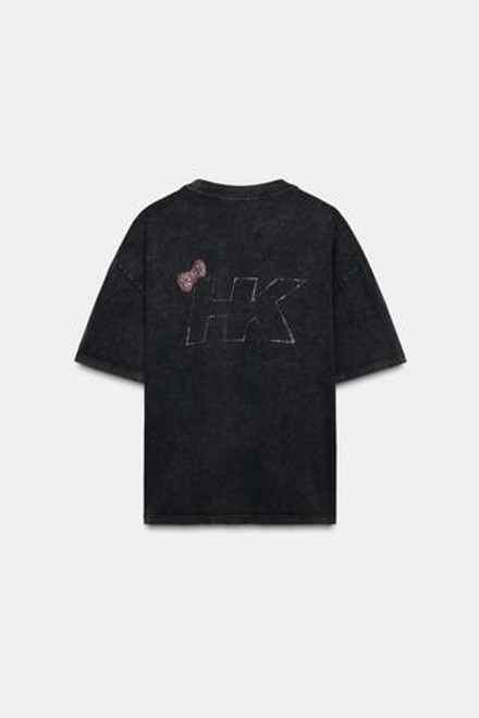 ZARA ФУТБОЛКА HELLO KITTY © 2025 SANRIO, АНТРАЦИТОВО-СЕРЫЙ