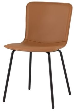 Стул обеденный Pluto коричневая экокожа, черные ножки