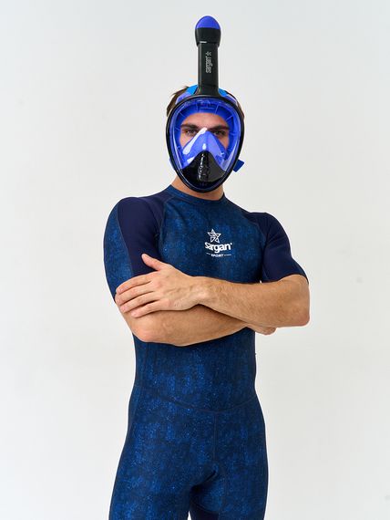 Маска полнолицевая Sargan Планета океан 2.0 черный/синий