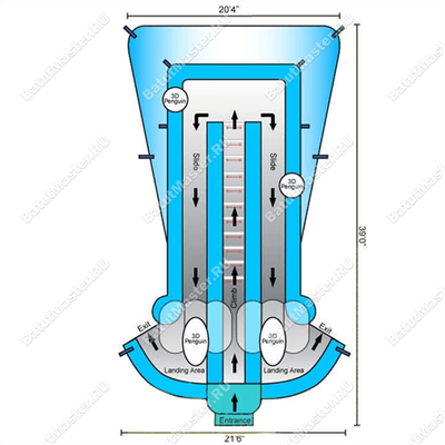 Большой надувной батут-горка "Мишка на севере"