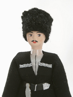 Кукла коллекционная в кавказском мужском костюме: черкеска, папаха