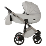 Детская универсальная коляска Adamex PRO Natura - CN-9-Moon (светло-серая экокожа)