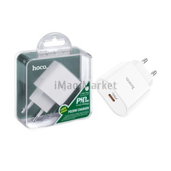 Сетевое зарядное устройство Hoco C76A Plus, 1 USB-C, 20W, 3A, белый