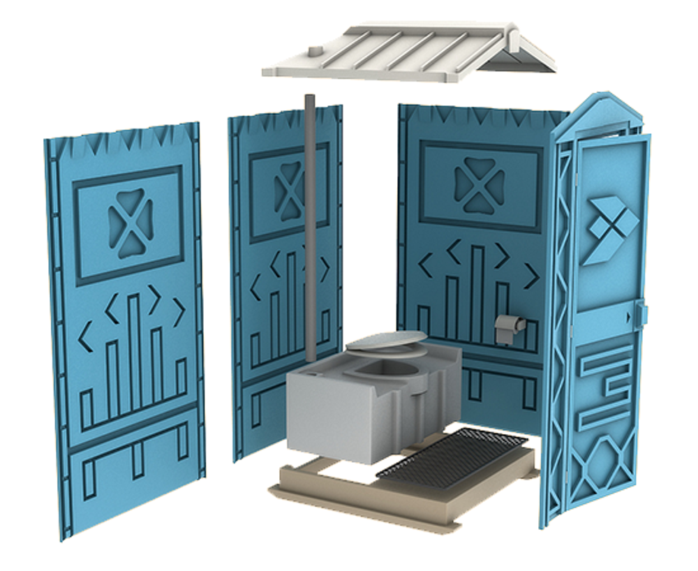 Мобильная туалетная кабина ECOSTYLE Экогрупп(1200x1100x2200см;75кг;синий) - арт.560139
