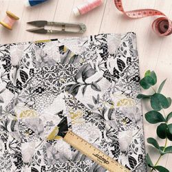 Ткань ниагара абстрактные ромбы с листьями