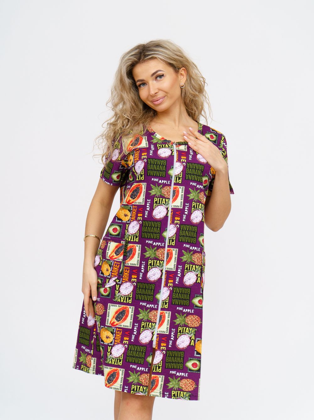 924 Халат "Тропики/фиолетовый" SveTekst (Акция)