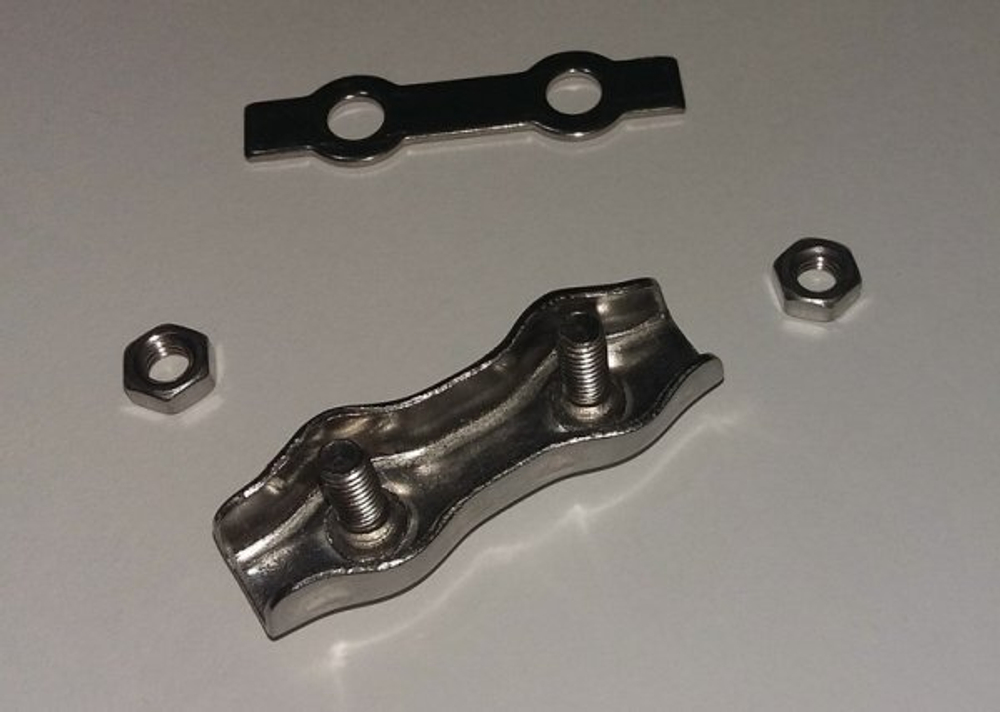 Зажим нержавеющий 3мм DOUBLE SS304 ACR