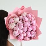 25 пионов "Сара Бернар" – фото товара из цветочного салона FloArt, с доставкой по Южно-Сахалинску