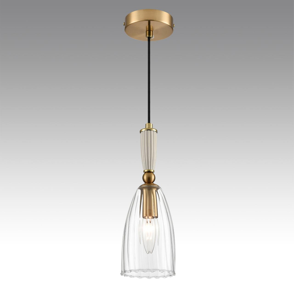 8284/1A SUSPENTIONI LN26 389 античная бронза/прозрачный, металл/керамика/стекло Подвес Е14 1*40W 220V DERBI