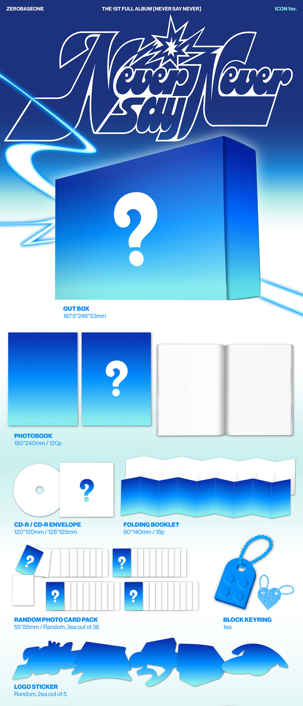 Альбом ZEROBASEONE - THE 1ST FULL ALBUM NEVER SAY NEVER (PHOTOBOOK Ver.) (Soundwave)