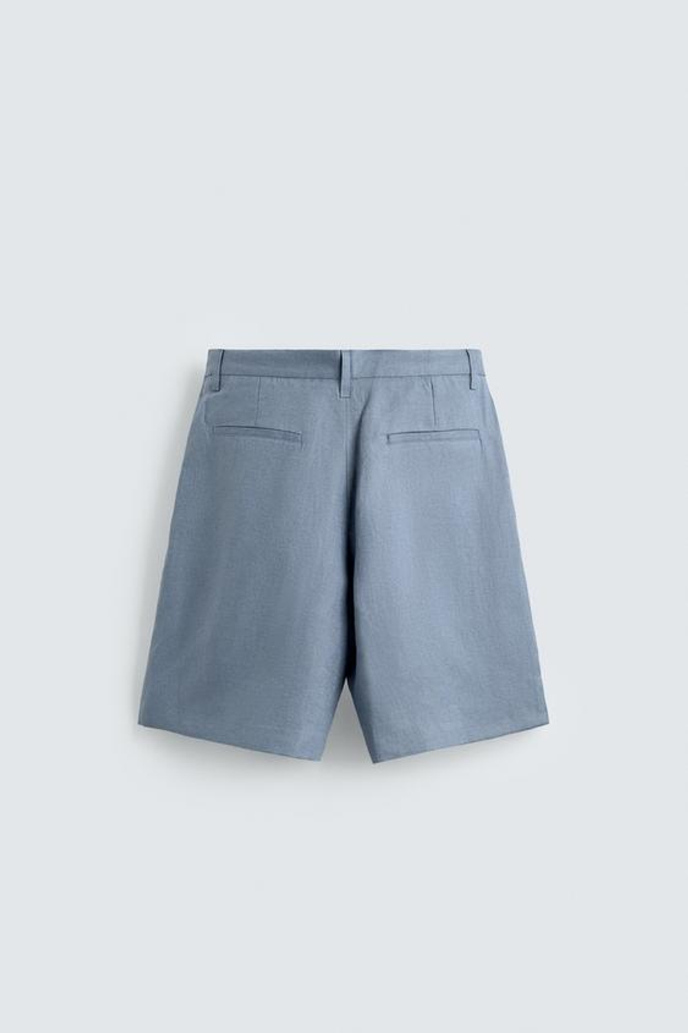 ZARA ШОРТЫ RELAXED FIT ИЗ 100% ЛЬНА, ЛИНЯЛЫЙ СИНИЙ