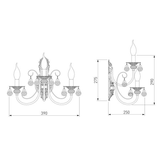 Бра Eurosvet Alda 3305/3 латунь/прозрачный хрусталь Strotskis a072113