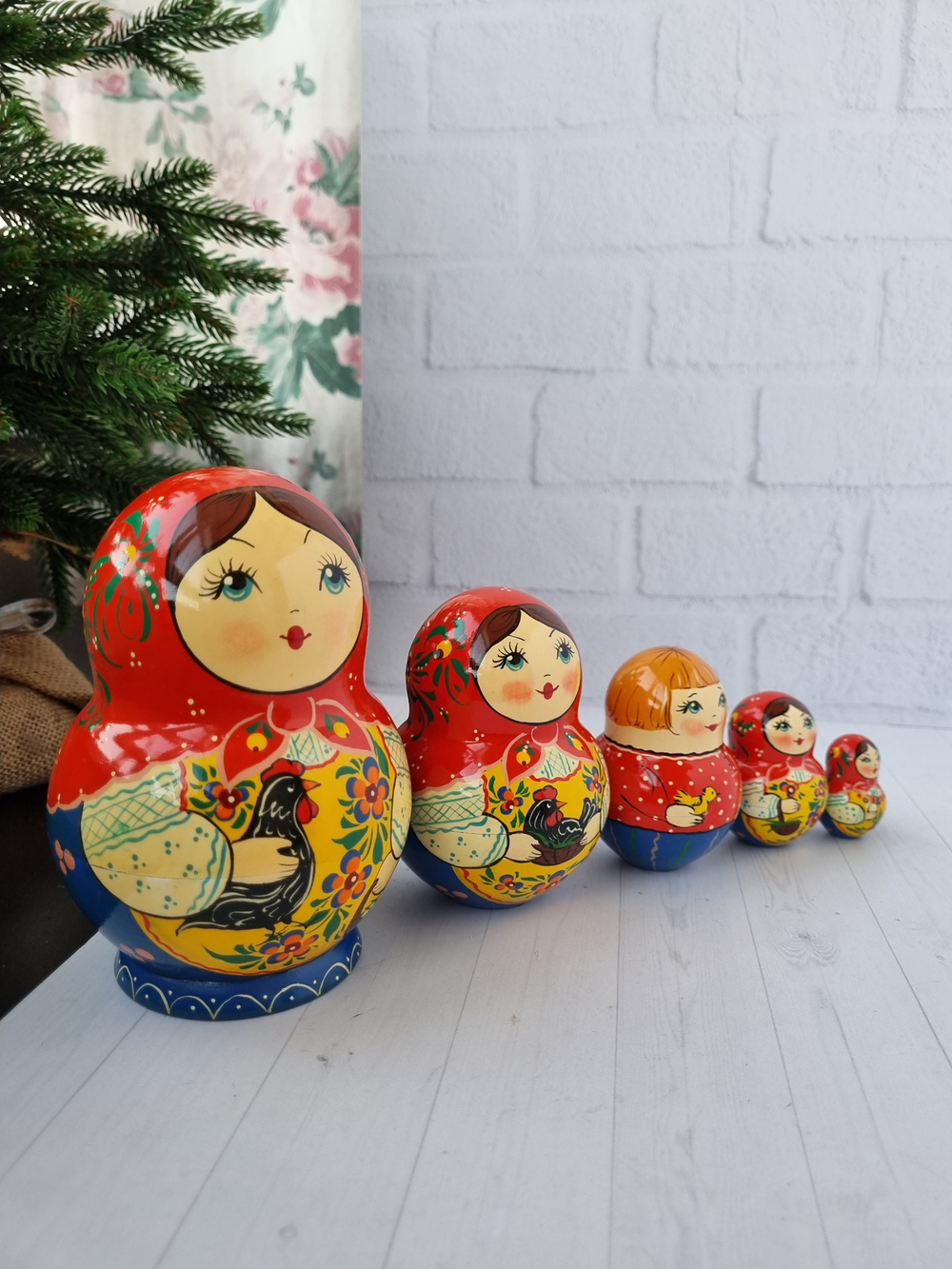 Матрёшка "с курочкой" пузатая 5мест
