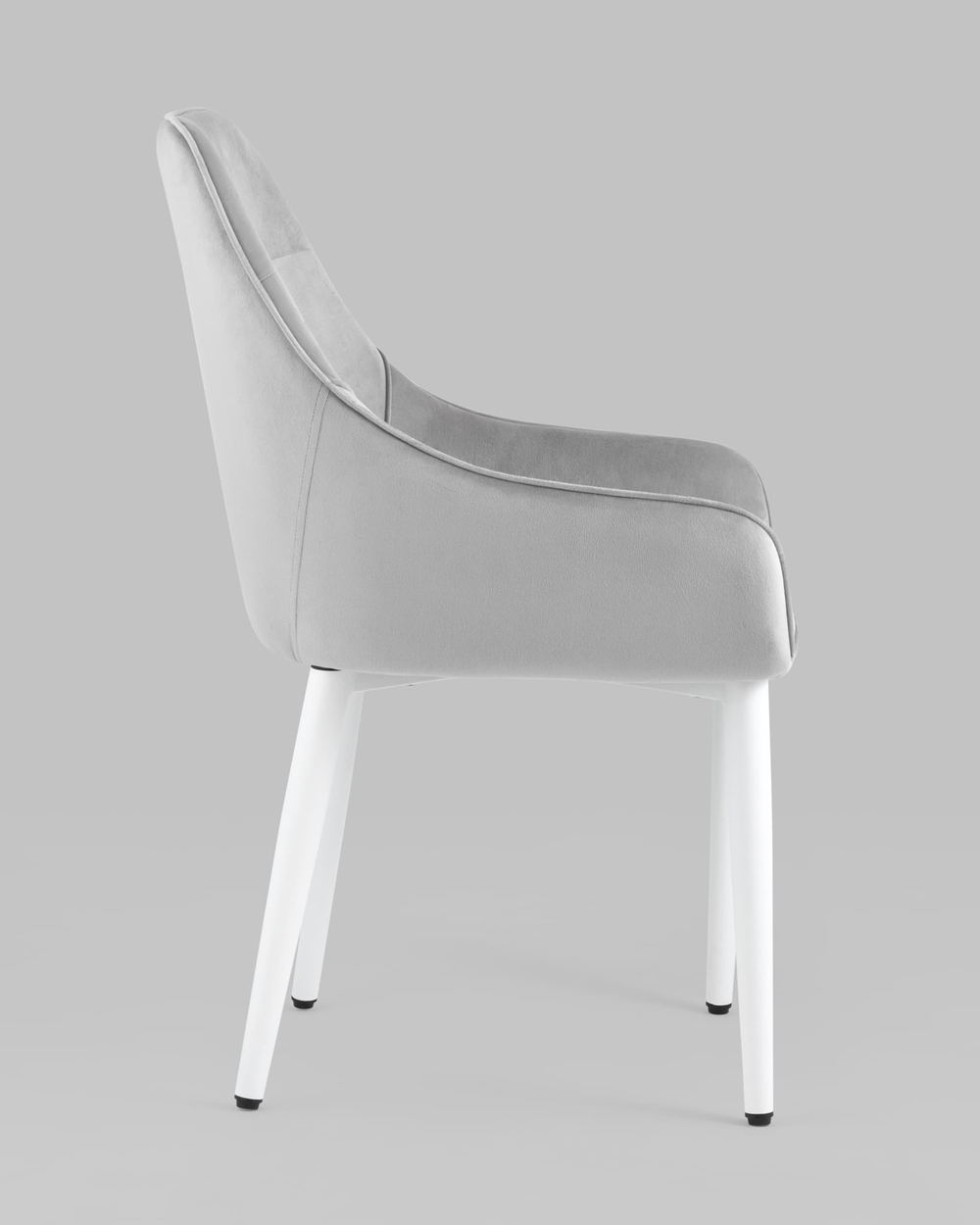 Стул Диана велюр серебристый ножки белые 4 шт