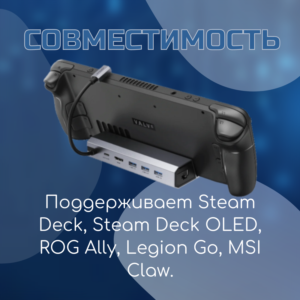 Док-станция (6 в 1) JSAUX HB0603 для Steam Deck