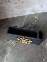 Салфетница черная с золотым гербом