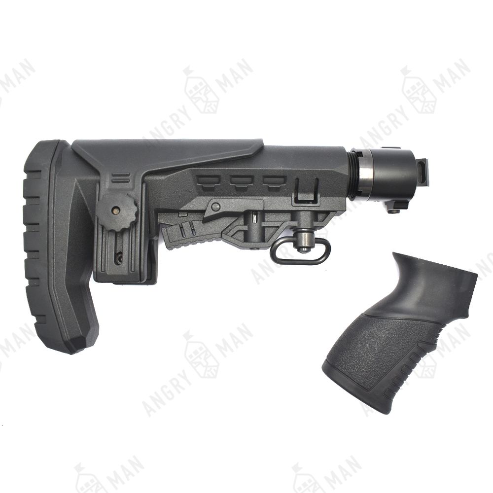 Комплект: Телескопический приклад на Сайгу/АК без завышения, Atom, K.Arma