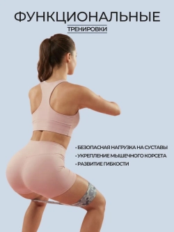 Набор тканевых фитнес резинок 4 шт для ягодиц и ног