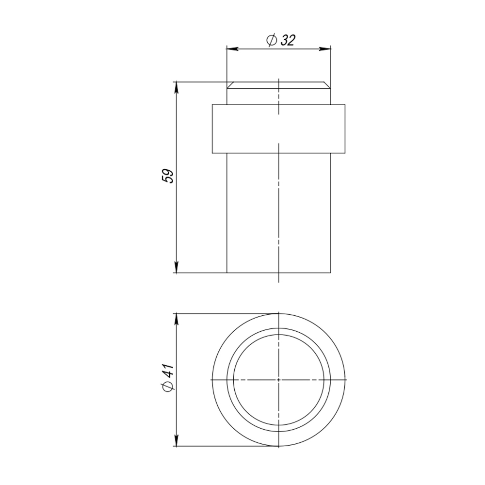 Упор дверной напольный STOPPER/M.14 INOX (нерж. сталь)