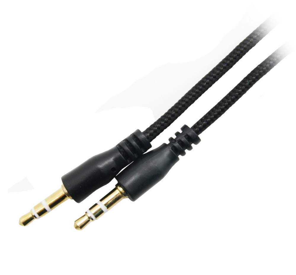 Кабель AUX JD-1 тканевый в коробке 1м