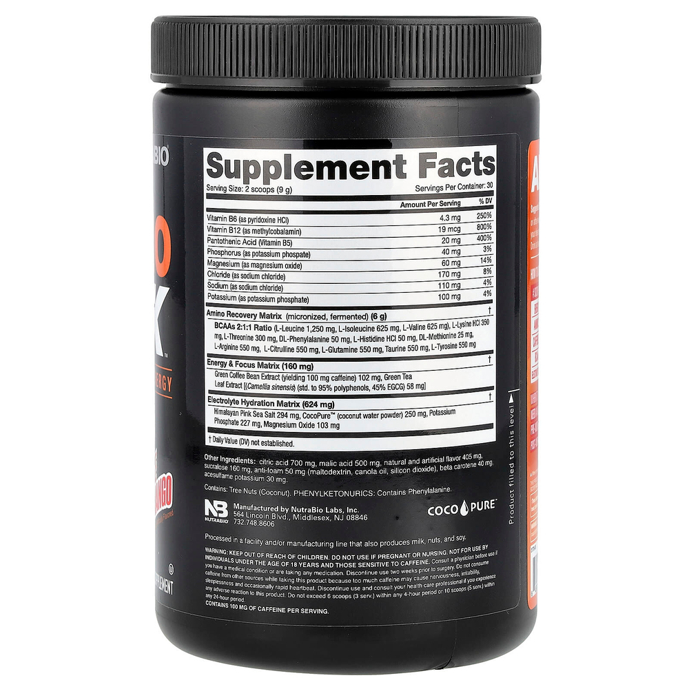 NutraBio, Amino Kick ™, апельсин и манго, 269 г (9,5 унции)