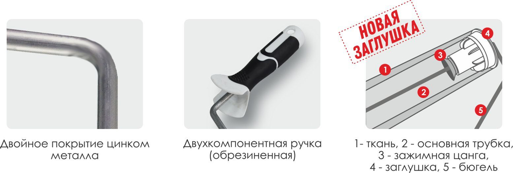 Валик полиакрил премиум 250мм,d50 мм,бюгель 8мм, ворс 24мм, "PROFI" DECOR 550-0250