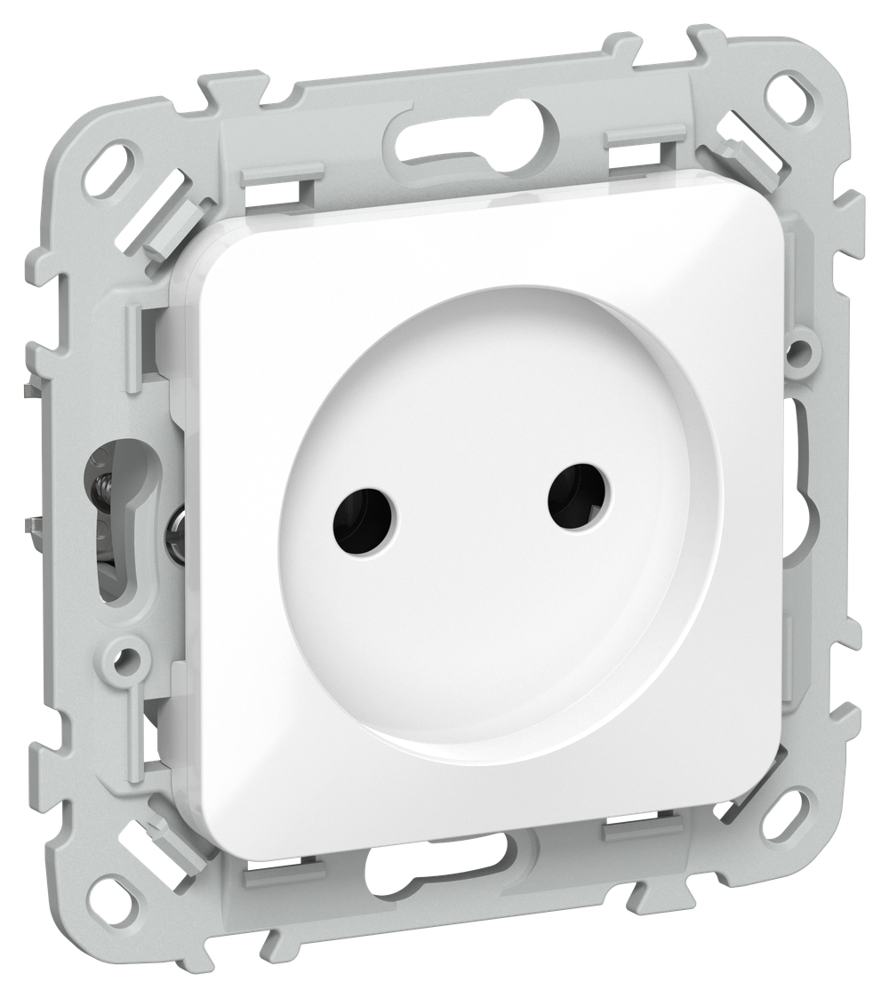 FLITE Розетка без заземления без защитных шторок безвинтовое крепление 10А РС01-1-ФлБ белый IEK