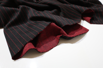 ПОЛОСКА ЧЕРНО-КРАСНАЯ - Костюмный трикотаж (КРВ613 Елена)