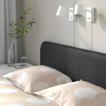 Каркас кровати - SLATTUM IKEA/  СЛАТТУМ  ИКЕА,  206х164 см, черный
