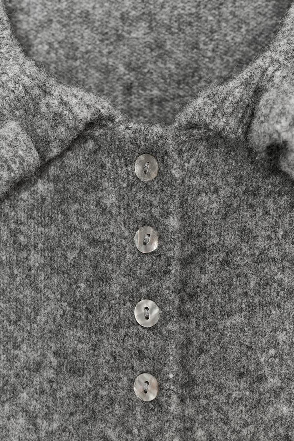 ZARA КАРДИГАН С ВОЛАНАМИ, СЕРЫЙ