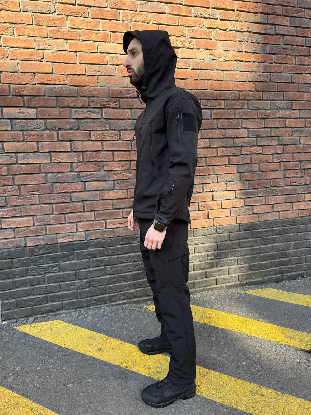 Тактический демисезонный костюм / softshell / чёрный