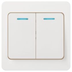 Выключатель Intro Style 7-105-01 двойной с подсветкой, 10А-250В, IP20, СУ, белый | Intro