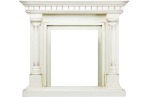 Каминокомплект Dallas - Слоновая кость с патиной с очагом Aspen Gold