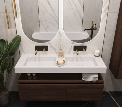 Раковина-столешница моноблок 120х45х10 Armadi Art FLAT ST 888-120