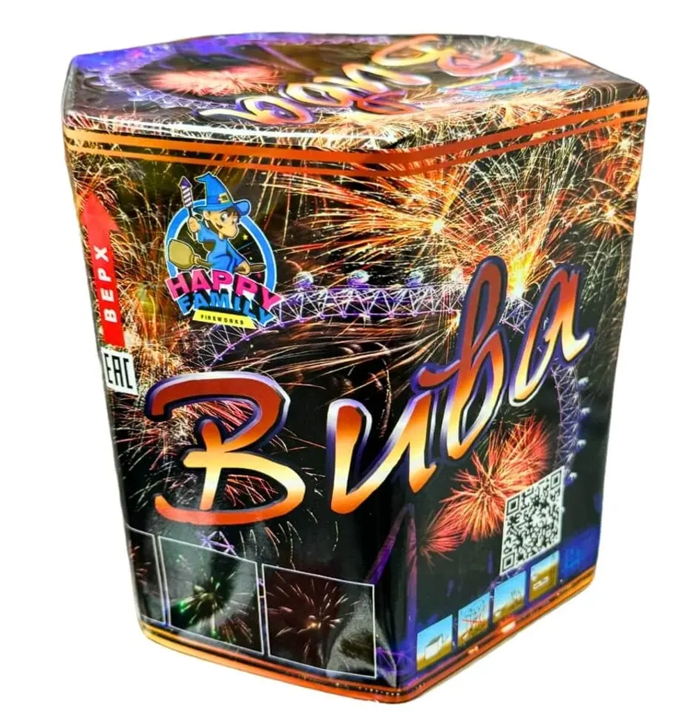 Батарея салютов Вива (FP-B302) от Фаворит Пиро Групп, 19 залпов, 30 мм